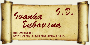 Ivanka Dubovina vizit kartica